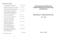 Biuletyn Absolwenta nr 13 – 1999